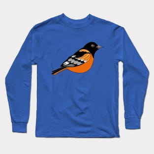 Orange and Black Baltimore Oriole Bird Long Sleeve T-Shirt